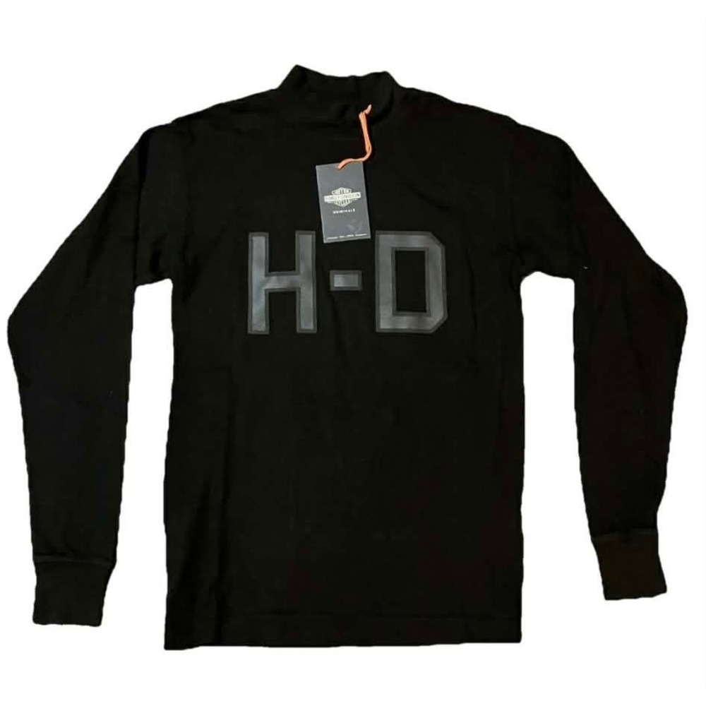 Harley-Davidson Mock Neck Racing Jersey Mens XS Black New Long Sleeve